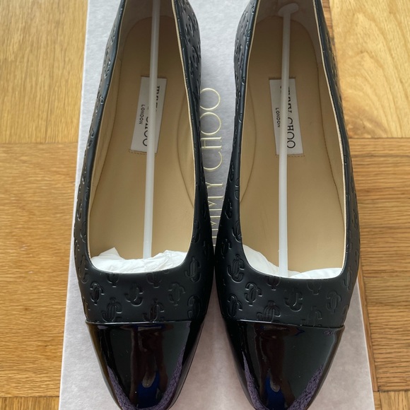 Jimmy Choo Ballerina Watson Black Leather Flats - Picture 5 of 7